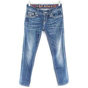 Rock Revival Celine Women Jean Low Rise Skinny Blue Size 28 (29x30)